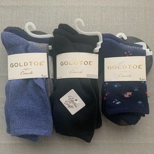 WOMENS GOLD-TOE 3 PACK - 4 -PAIR SOCKS BUNDLE